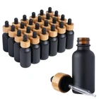 Black Boston Round With Bamboo Top 1 Oz Dropper Bottles Glass Bottl... New. Price: $55.76.