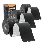 3 Rolls Precut Kinesiology Tape Waterproof Black Cotton Athletic Sports New. Price: $14.80.