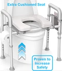 Agrish Raised Toilet Seat W/ Handles Cozy Padded Elevated Medical Commode Riser New. Price: $49.95.