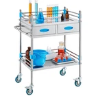 Service Cart, 2 Layers Stainless Steel Utility Rolling Medical With New. Price: $134.31.