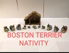 Boston Terrier Nativity Set Brand New As Is. Hand Painted Alebrije Style. Price: $99.00.