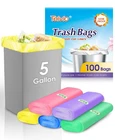 Teivio Colorful Clear Trash Bags 5 Gallon Count (pack Of 100), New. Price: $12.25.