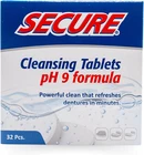 Secure Daily Cleansing Tablets - Ph 9 Formula Thoroughly Dentures Fsa & New. Price: $17.93.