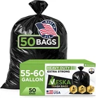 Veska Gallon Trash Bags Heavy Duty, (value-pack 50 Count W/ties) 55-60 New. Price: $52.99.