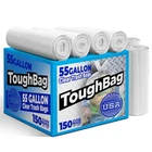 Toughbag Gallon Clear Trash Bags 150COUNT Large 55-60 New. Price: $65.84.