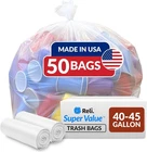 Reli. 40 To 45 Gallon Trash Bags Heavy Duty 1 Count (pack Of 50), Clear New. Price: $27.95.