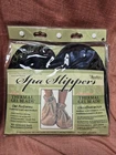 Spa Slippers By Soothera With Thermal Gel Beads- Black- Microwavable New. Price: $29.99.