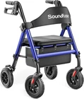Rollator Walkers W/ Seat, Foldable 8" Big Wheels All Blue, 350LB Capacity New. Price: $130.00.