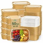 Kaderron 50 Pack 32 Oz Large Paper Bowls With Lids, Heavy Duty Disposable Com... New. Price: $48.11.