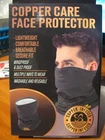 Copper Care Infused Face Protector Gaiter & Neck Guard Mask Washable Gray New. Price: $9.32.