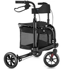 3 Rollator Walker W/ Seat 10.6LB Foldable 8" Wheels Black Mate Open. Price: $114.04.