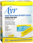 Ayr Saline Nasal Rinse Kit Refill Packets 100 Ea New. Price: $11.45.