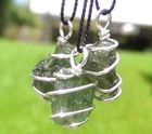 Moldavite Necklace Wire Wrap In 925 Synergy 12 Raw Rough Crystal Tektite Pendant New. Price: $120.00.