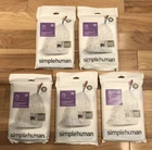 Lot Of 5 Code Clear 20 Ct Simplehuman Custom Fit Trash Bags Can Liners Refill New. Price: $66.99.
