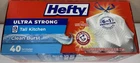 Hefty Ultra Strong 13 Gallon Tall Kitchen Trash Bags Clean Burst 40 Count New. Price: $12.95.