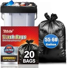 Teivio 55-60 Gallon Black Trash Bags 1 Count (pack Of 20), New. Price: $12.99.