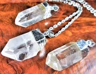 Quartz Necklace Raw Point Silver Pendant LR21 Healing Crystals Stones New. Price: $8.98.