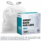 Plasticplace Custom Fit Trash Bags Compatible With Simplehuman Code D, 100 Count New. Price: $20.99.