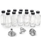 Aozita 12 Pack, Small Clear Glass Bottles W/lid & 3 Funnels - 60ML New. Price: $21.82.
