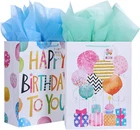 Suncolor 16" Extra Large Gift Bags For Birthday Party With Tissue PAPER(2 Pack, New. Price: $16.95.