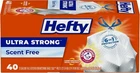 Hefty Ultra Strong 13 Gallon Trash Bags, Tall 40 Count (pack Of 1), Unscented New. Price: $20.20.