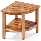 Jekruiet 18 Teak Corner Shower Stool 2-TIER Bench Storage Shelf New. Price: $135.26.