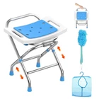 Ugarden Height Adjustable Folding Shower Chair Seat, Stainless Steel New. Price: $90.21.