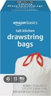Amazon Basics Tall Kitchen Drawstring Trash Bags, 13 Gallon, Unscented, 45 Count New. Price: $20.75.
