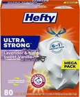 Hefty Ultra Strong Tall Kitchen Trash Bags, Lavender & Sweet Vanilla Scent, 13 New. Price: $14.00.