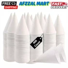 Disposable White Paper Cone Cups (pack 400-4.5 Oz) Eco-friendly, Leak-proof New. Price: $32.99.