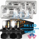 FOUR(X4) 4X6" Glass Headlights Conversion Semi Sealed Kit Hid & 6500K H4 New. Price: $139.99.