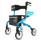 Lightweight Rollator Walker 13LB Folding Seat 300LB 8" Wheels Blue, Used. Price: $95.53.