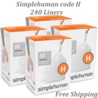 Simplehuman Code Custom Fit Liners, Trash Bags, 30-35 Liter / 8-9.2 GALLON,240 New. Price: $99.99.