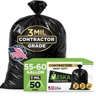 Garbage Bags Gallon 3 Mil Heavy Duty Pack Of V7040 Black 50-60 Veska Trash New. Price: $74.99.