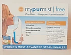 Mypurmist Free Cordless Ultrapure Steam Inhaler +accessories Open Box (not Used) New. Price: $58.00.