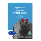 Amazon Basics 30 Gallon Flextra Strength Multipurpose Drawstring Trash Bags, 20% New. Price: $26.47.