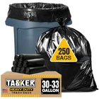Tasker 30-33 Gallon Trash Bags Heavy Duty (megavalue Pack 250 Count) Large Bl... New. Price: $63.91.