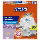 Hefty Ultra Strong 13 Gallon Trash Bags, Tall 110 Count (pack Of 1), White New. Price: $35.36.