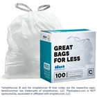 Plasticplace Custom Fit Trash Bags Compatible With Simplehuman Code C, 100 Count New. Price: $16.09.