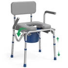 Loyoda Drop Arm Bedside Commode With Padded Seat And Backrest 500LBS 5.81QT Used. Price: $127.78.