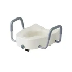 Raised Toilet Seat Elongated Padded Arms Lock Medline G4-503LRX1 Removable New. Price: $74.99.