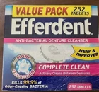 Efferdent Anti-bacterial Denture Cleanser Value Pk 252 Tablet Complete New. Price: $24.00.