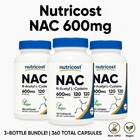 3 Pack Nutricost Nac 600MG N-acetyl L-cysteine 120 Vegan Capsules Antioxidant New. Price: $25.99.