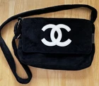 Chanel Precision Black Shoulder Bag White Cc Logo, Adjustable Strap, Zip Pocket New. Price: $375.00.