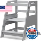 Toetol Bamboo Toddler Step Stool Grey Learning Standing Helper Tower For New. Price: $178.70.
