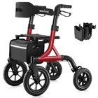 Walker Foldable Seat 12 Wheels Backrest Cup Holder Red MW2402 Rollator Maxwalk New. Price: $299.99.