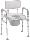 Bedside Commode 350 Lb Capacity Padded Seat Backrest Aluminum Gray C9-GR Homland New. Price: $154.99.
