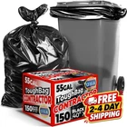 Toughbag 55-60 Gallon Heavy Duty Trash Bags 150 Count, Large Black Garbage New. Price: $73.99.