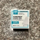 Medline Sureprep Rapid Dry Barrier Film Wipe- Box Of 25 MSC1605 New. Price: $20.00.