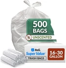 Reli. Supervalue 16-25 Gallon Trash Bags (500 Count (pack Of 500), Clear New. Price: $61.03.